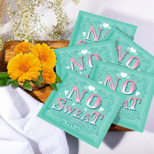 No Sweat-腋下独立包装 清爽干净适合运动 便携式止汗湿巾 10片