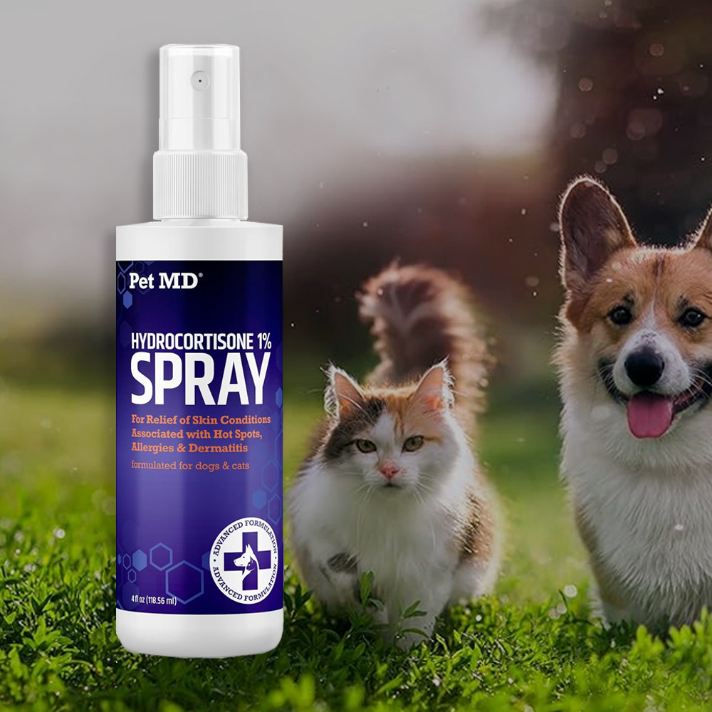 Pet MD-止痒减轻局部炎症受适用犬猫和马 氢化可的松速效舒缓喷雾