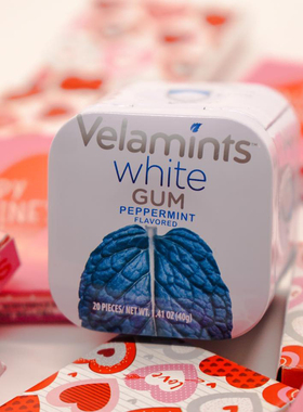 Velamints-White浓薄荷冰感清凉高效工作持久清新口香糖 40g