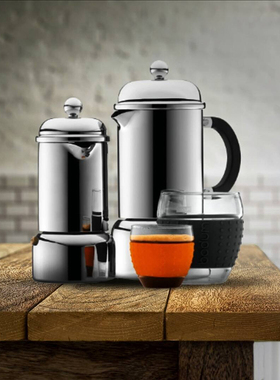 Bodum-波顿 CHAMBORD 蒸汽意式浓缩咖啡摩卡壶 可明火加热 3/6杯