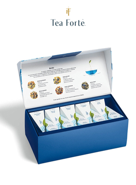 Tea Forte-BLEU 蓝色 无咖啡因花草茶金字塔袋泡茶包礼盒装 20包