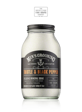 Scottish Fine Soaps-蓟黑胡椒 放松缓解酸痛男士泡澡沐浴盐500g