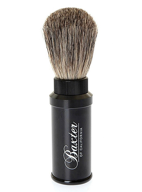 Baxter of California-纯獾毛 黑色铝盒便携旅行剃须刷 德国制造