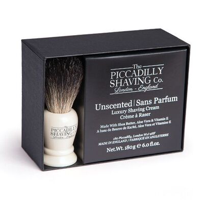 Piccadilly Shaving co-无香剃须膏 纯獾毛剃须刷 男士礼盒套装