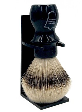 Parker-美国帕克 BMST 高端银尖灰獾鬓毛 黑色 豪华剃须刷 含刷架
