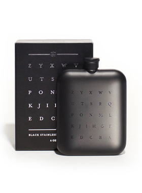 ZYX-黑色低调磨砂质感 户外便携男士不锈钢随身酒瓶酒壶 180ml