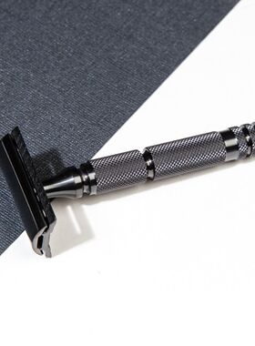 Fendrihan-奢华质感耐用防滑 黑色PVD涂层全不锈钢双刃安全剃须刀