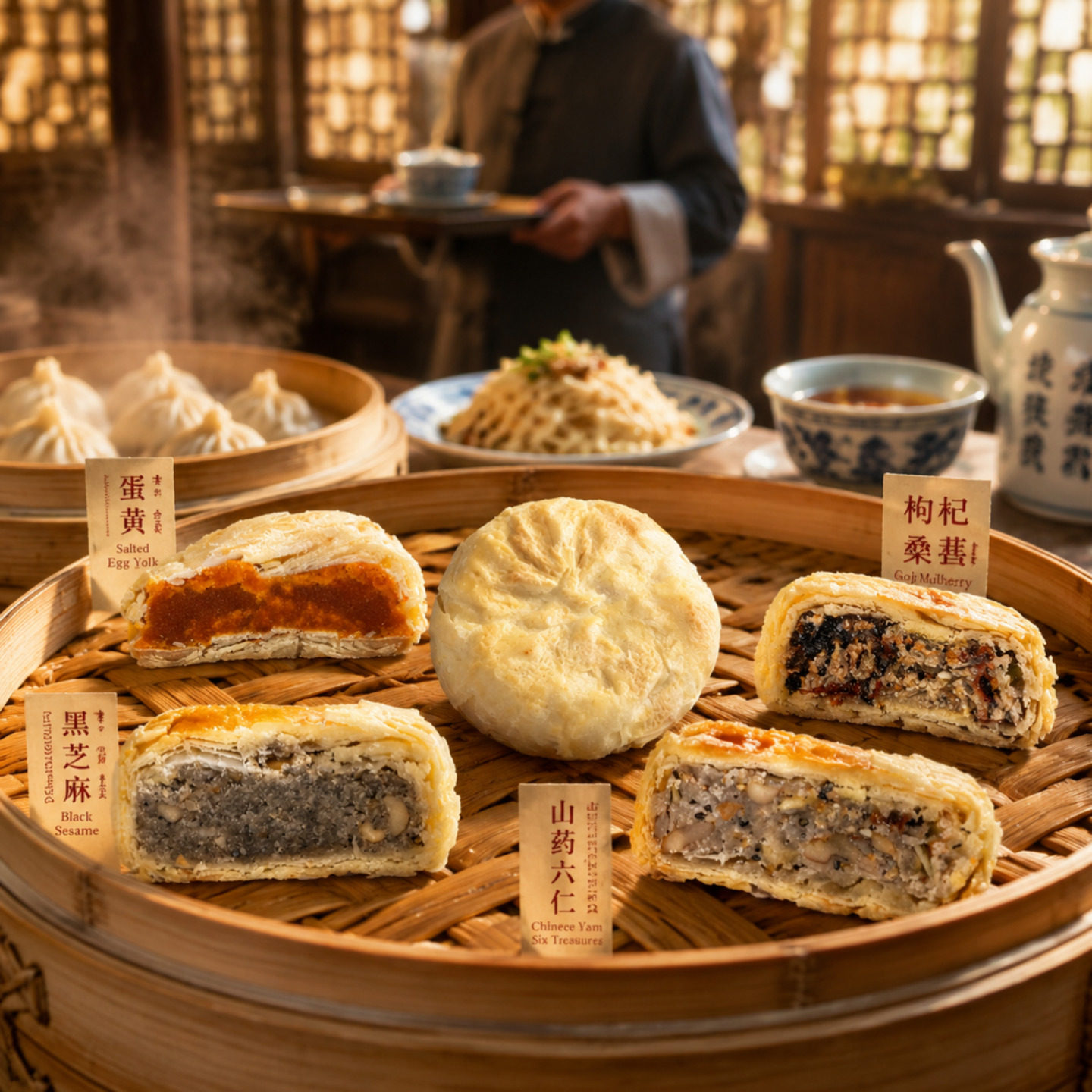 酥皮中秋月饼零蔗糖药食同源多口味糕点散装代糖中老年糖尿人食品