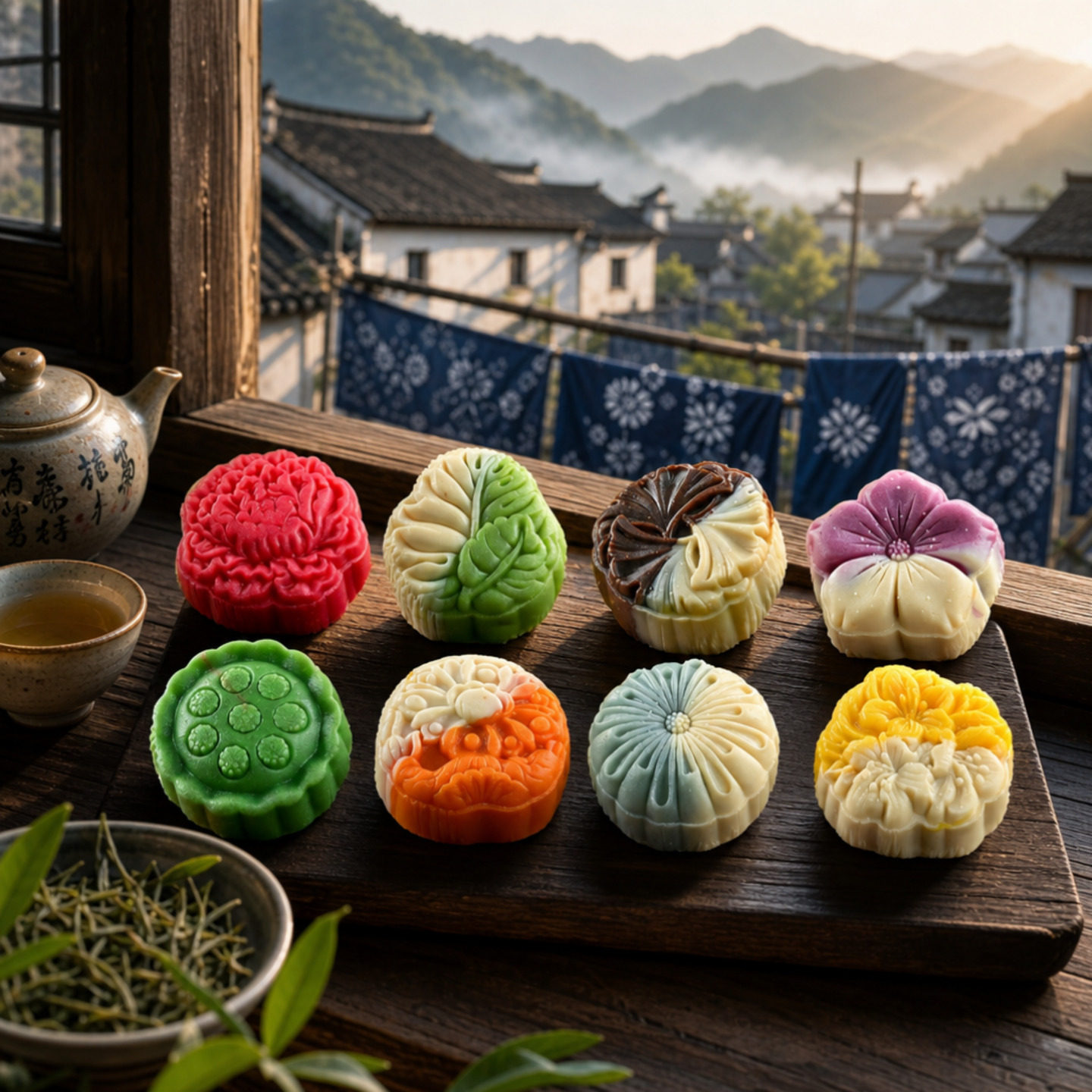 清真茶味月饼桃山皮摆台新中式糕点中秋送礼月饼高档礼盒团购批发