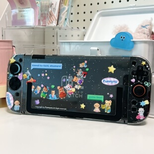透明闪粉 超可爱森贝儿 nintendo switch2代专用 保护套支架硬壳