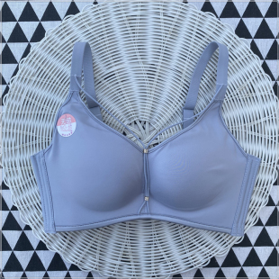 美背无痕文胸一片式 内衣 无钢圈聚拢光面美胸罩小胸深V性感女薄款
