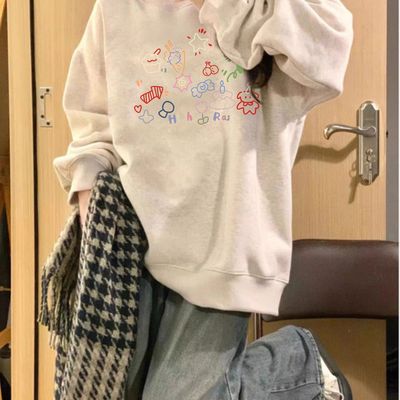 【重磅纯棉】秋冬美式圆领卫衣女