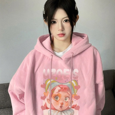 【重磅纯棉】春秋美式连帽卫衣女