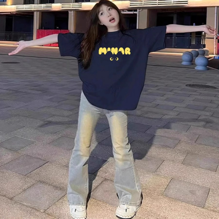 短袖设计感小众重磅印花纯棉男女