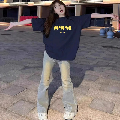 短袖设计感小众重磅印花纯棉男女