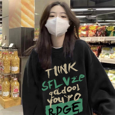 加绒加厚宽松纯棉美式无帽卫衣