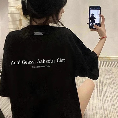 纯棉短袖设计感重磅印花男女