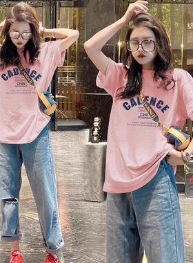 短袖潮牌常规印花纯棉女