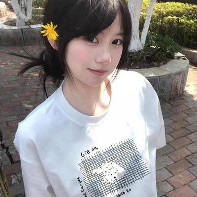 短袖设计感小众重磅印花纯棉男女