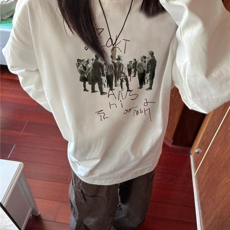 【100%纯棉】长袖设计感小众男女