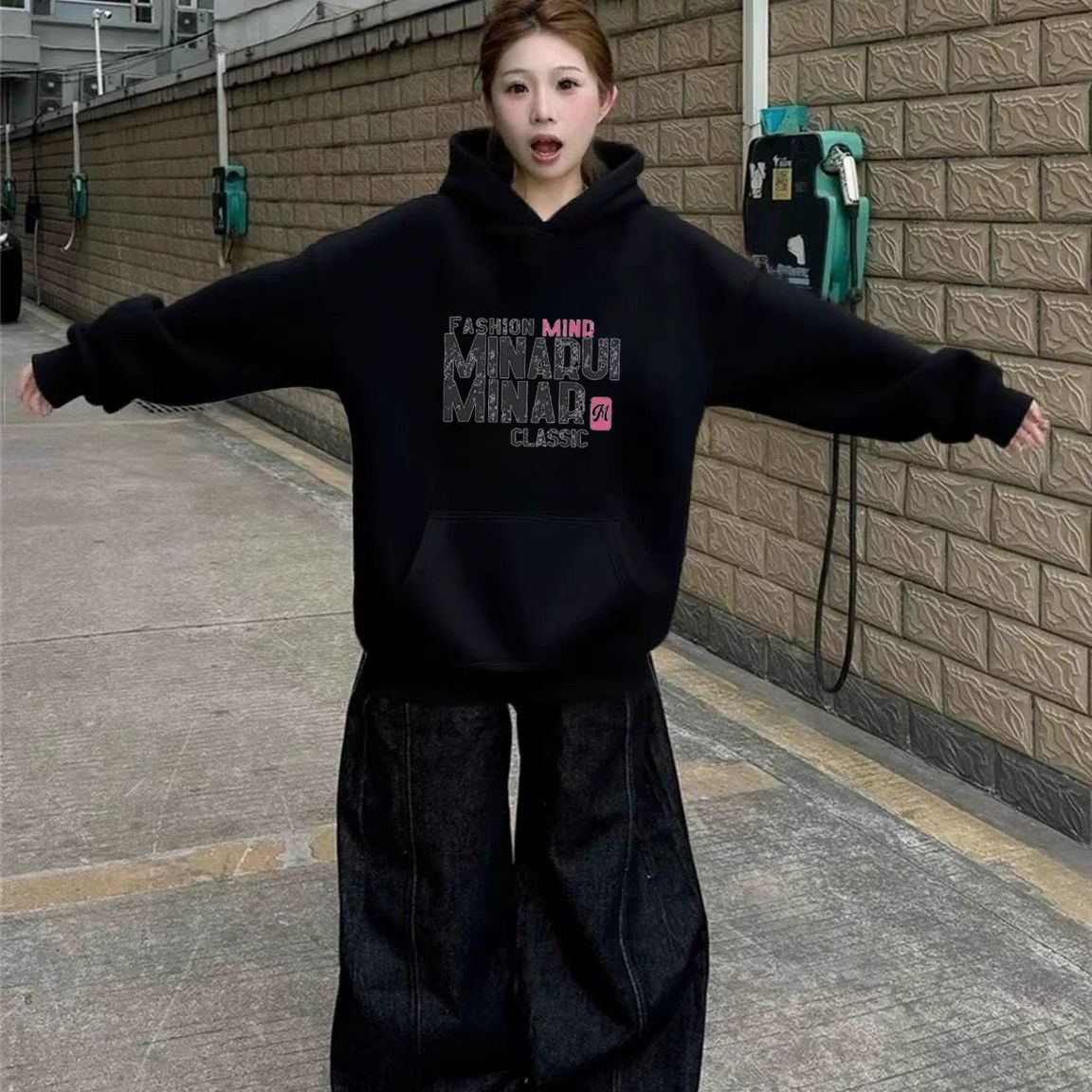 【重磅纯棉】秋冬美式连帽卫衣女