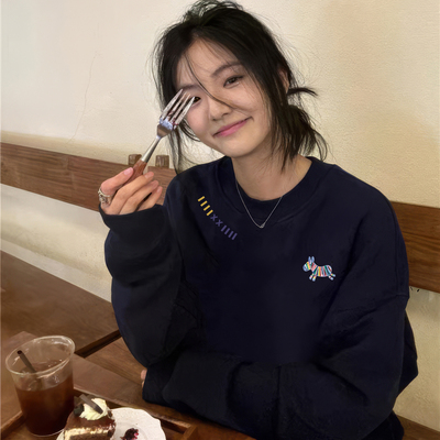 【重磅纯棉】秋冬美式圆领卫衣女