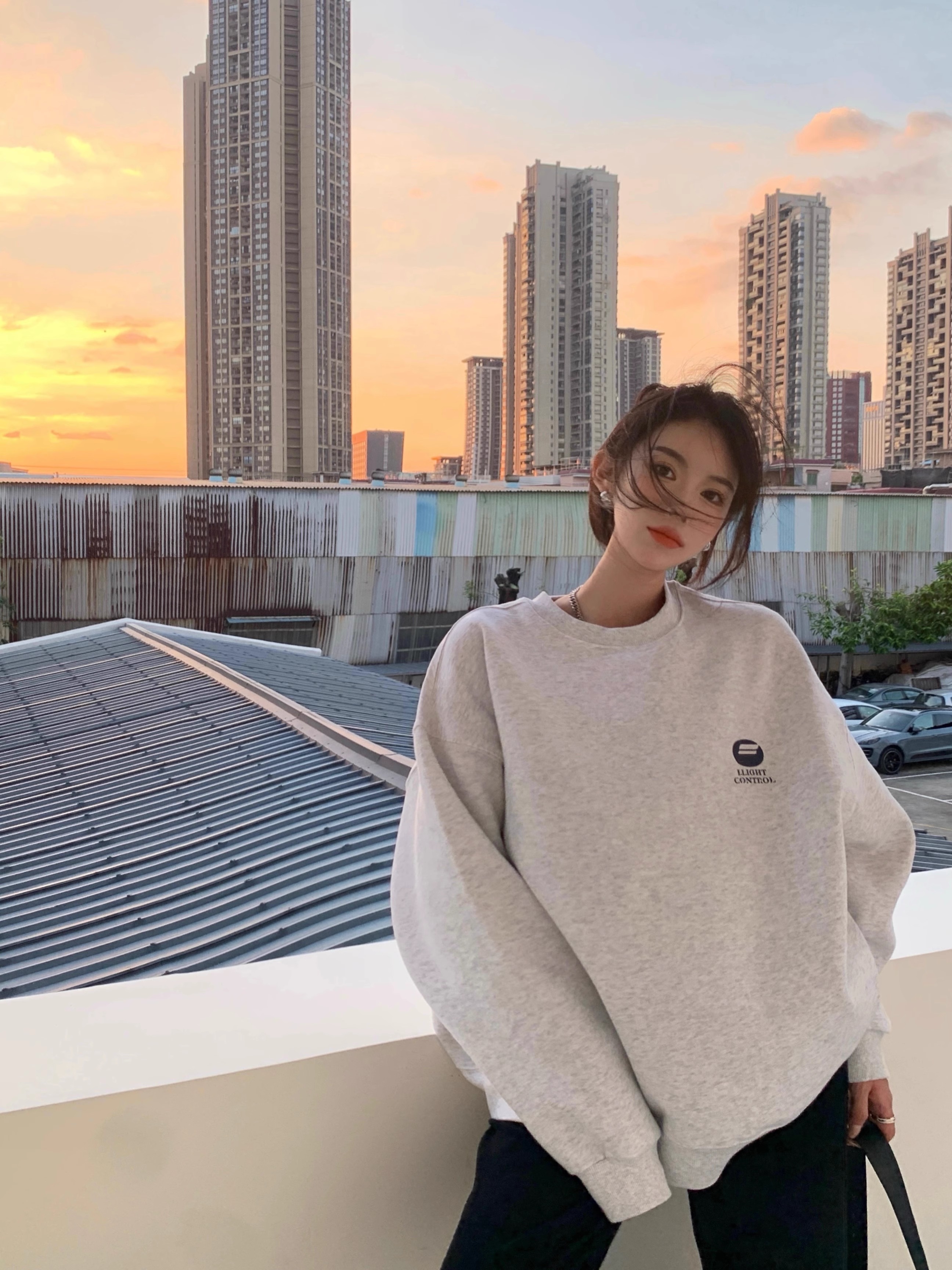 加绒加厚宽松纯棉oversize卫衣