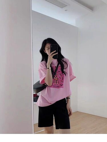 短袖潮牌常规高级感纯棉女t恤