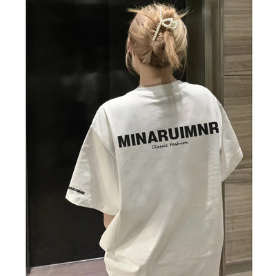 短袖美式复古常规印花纯棉女