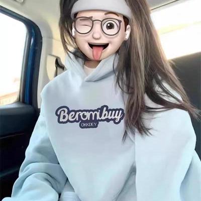 加绒加厚连帽卫衣设计感纯棉宽松