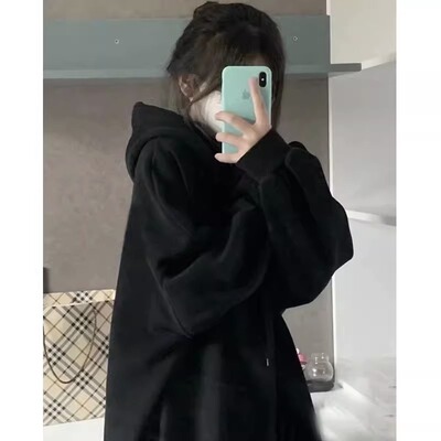 加绒加厚宽松纯棉美式卫衣