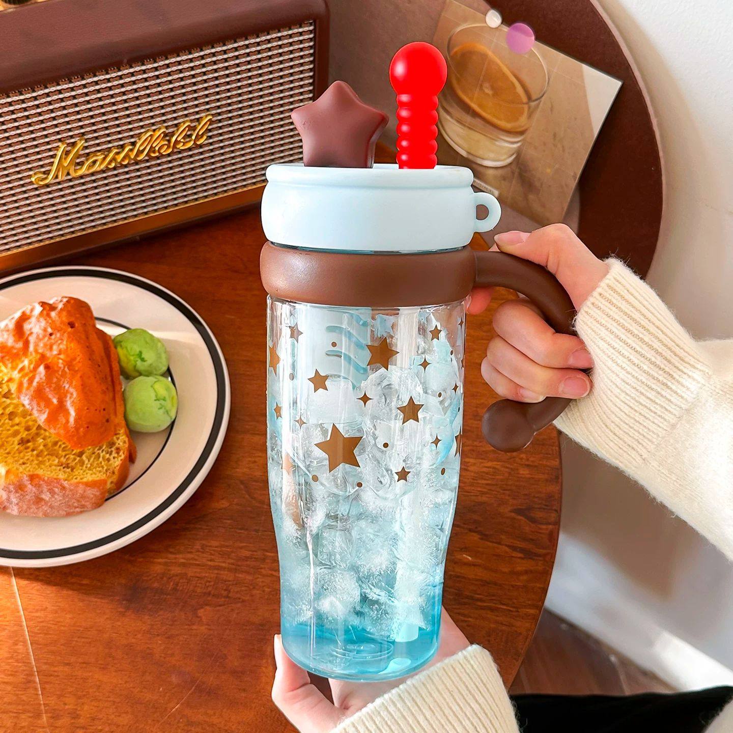 2026新款水杯女生高颜值吨吨塑料杯夏日大容量办公带手柄吸管杯子,餐饮具,随手杯,淘宝优惠券,粉丝福利购,淘宝优惠卷