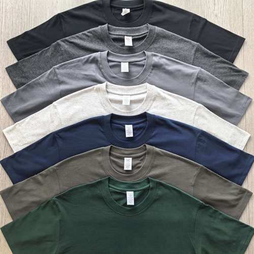 纯色小领口纯棉短袖T恤