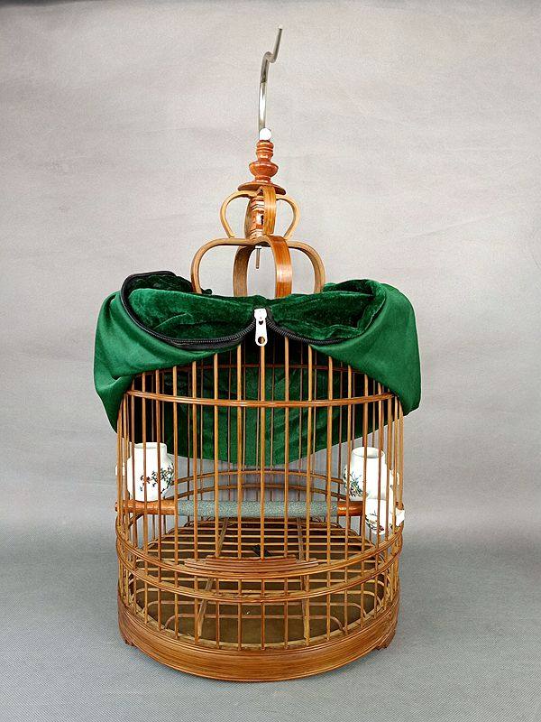 大欧鸟笼碳化紫竹色起线画眉笼diy竹鸟笼子