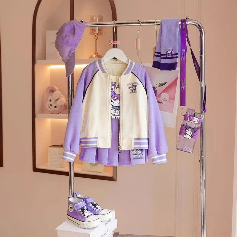 女童套装棒球服外秋冬装2025新款女孩洋气时髦儿童运动休闲三件套