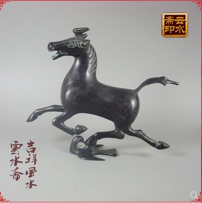 青铜器仿古摆件 马踏飞燕15厘米 纯铜风水马工艺品铜摆设