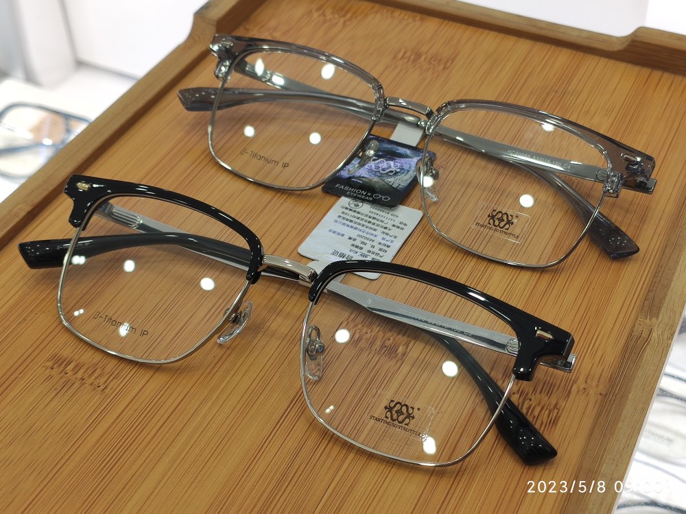 全框b钛眉毛眼镜架hc90066富有弹性商务休闲男士镜框53□18-150