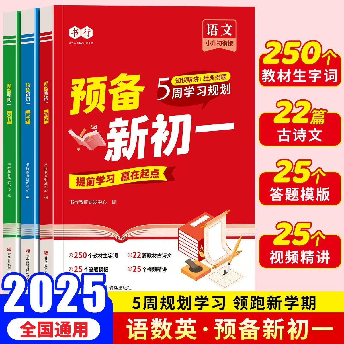 2025预备新初一语文数学英语六升七6升7小升初暑假衔接预复习一本通六年级下册小升初七年级上册语文数学英语暑假作业专项训练