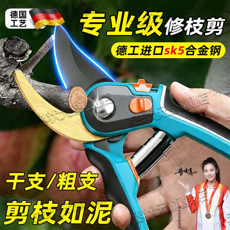德国进口园艺剪刀果树修枝剪剪树枝专用剪刀锋利不卷刃防锈园艺剪