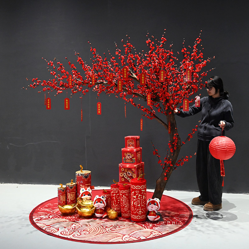 仿真梅花树桃花树大型室内外造型树许愿树新年装饰树红包树祈福树,鲜花速递/花卉仿真/绿植园艺,仿真花,淘宝优惠券,粉丝福利购,淘宝优惠卷