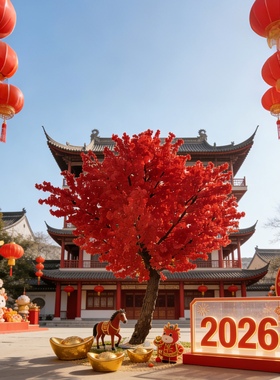 许愿树2026仿真樱花树商业空间装饰仿真树假树婚庆摆件新年祈愿树