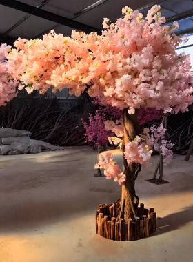 多层仿真樱花树桃花树许愿树假树商城酒店橱窗大型假婚庆造景定制