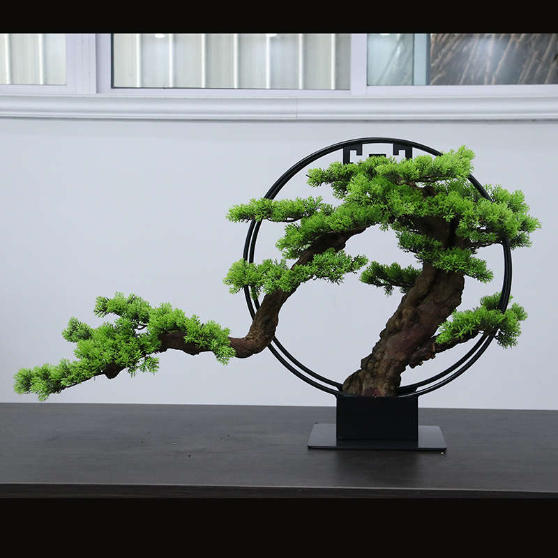 仿真迎客松假树微景观布置鱼缸