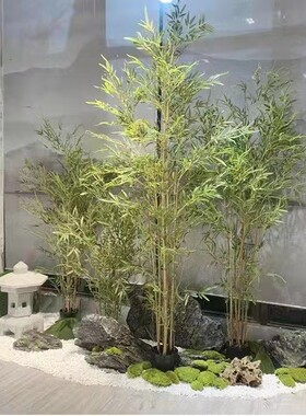 凌峰竹子简约仿真小叶禅意