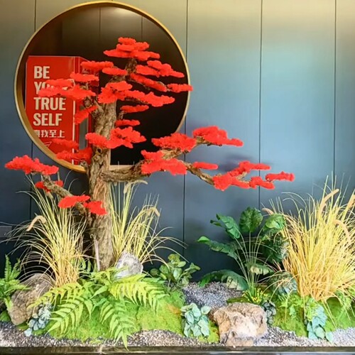 仿真盆景许愿树大型假树造景松树
