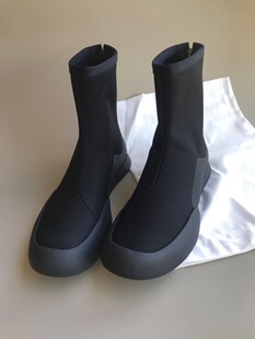 小众短靴女弹力靴袜靴休闲高帮马丁靴骑土靴平底靴 高质量版