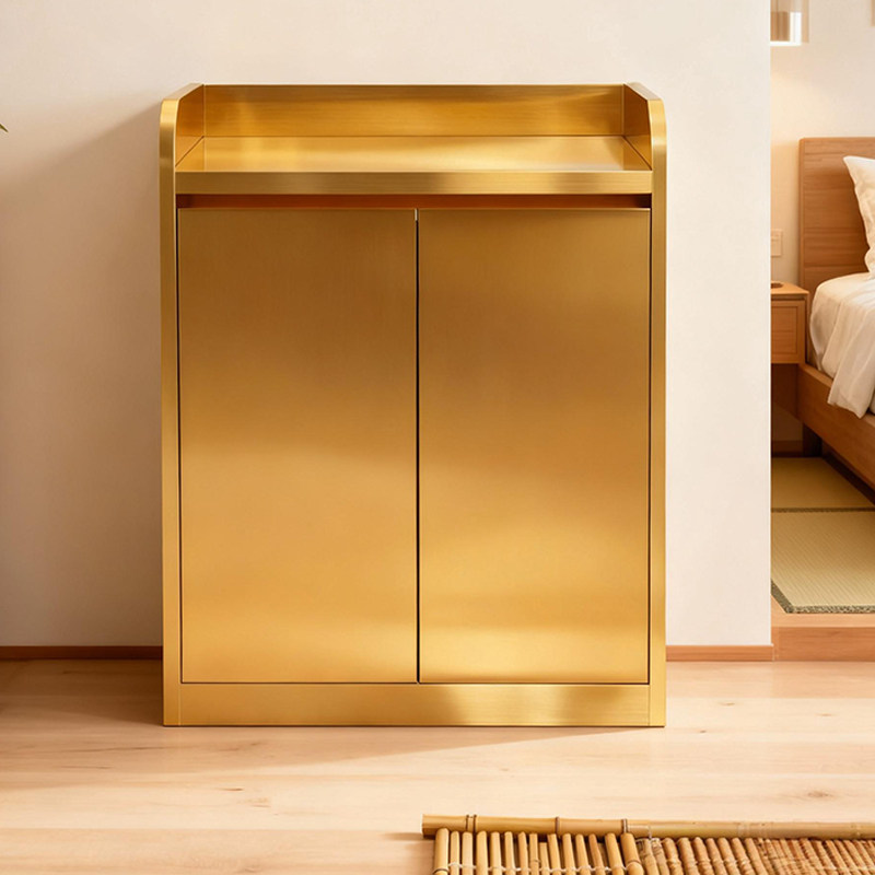 不锈钢餐边柜靠墙一体储物柜现代简约客厅置物柜家用收纳柜立柜子