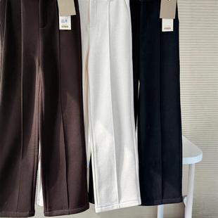女长裤 原单秋冬款 百搭高腰显瘦弹力休闲加绒加厚阔腿裤
