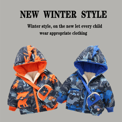 婴幼儿秋冬装棉服男女童加绒加厚小外套夹棉保暖宝宝洋气棉袄外贸