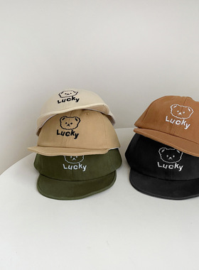 ins韩国字母鸭舌帽婴儿0-3岁小月龄宝宝春秋季防晒棒球帽男宝帽子